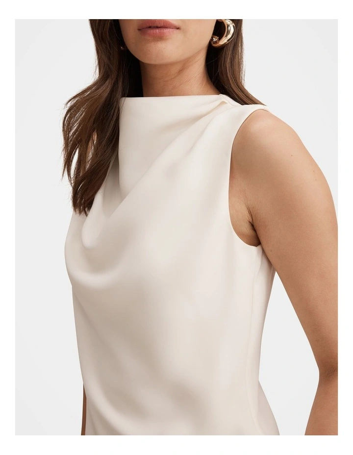 Scout Sleeveless Drape Top in Cream image 4