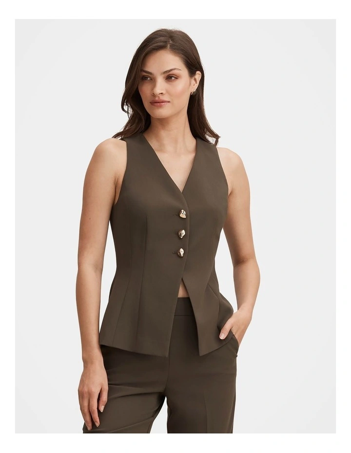 Larissa Long Waistcoat in Green image 1