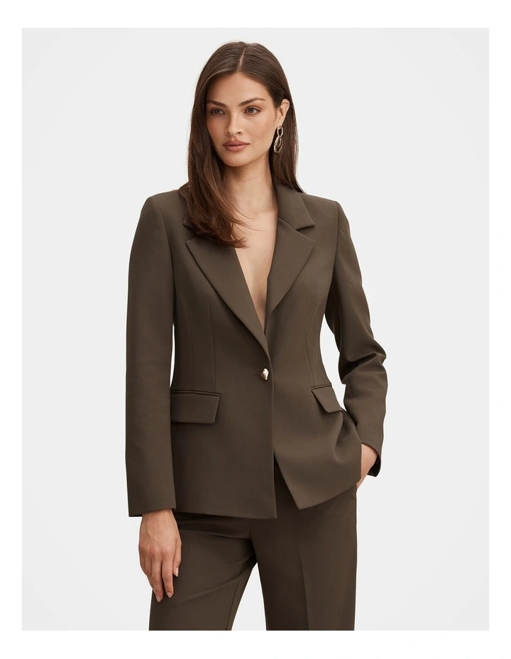 Victoria Single Breasted Blazer in Green image 1