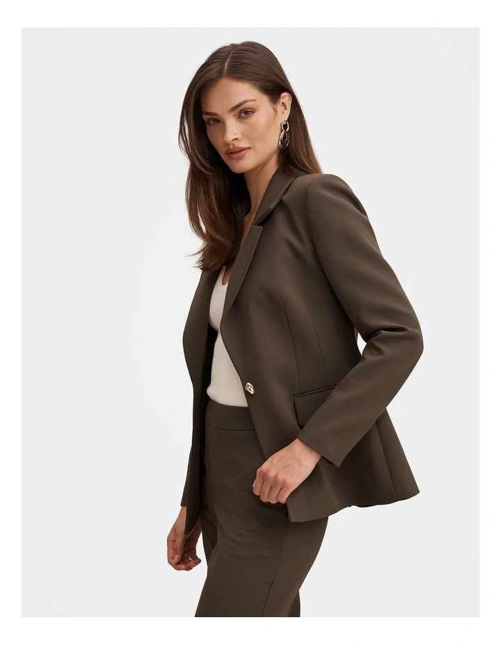 Victoria Single Breasted Blazer in Green image 3