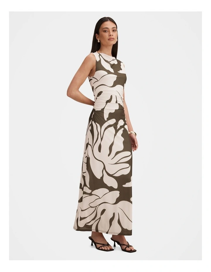 Allegra Mesh Midi Dress in Multi image 3