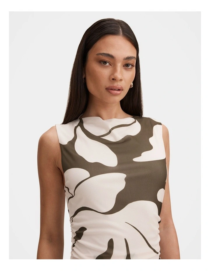 Allegra Mesh Midi Dress in Multi image 4