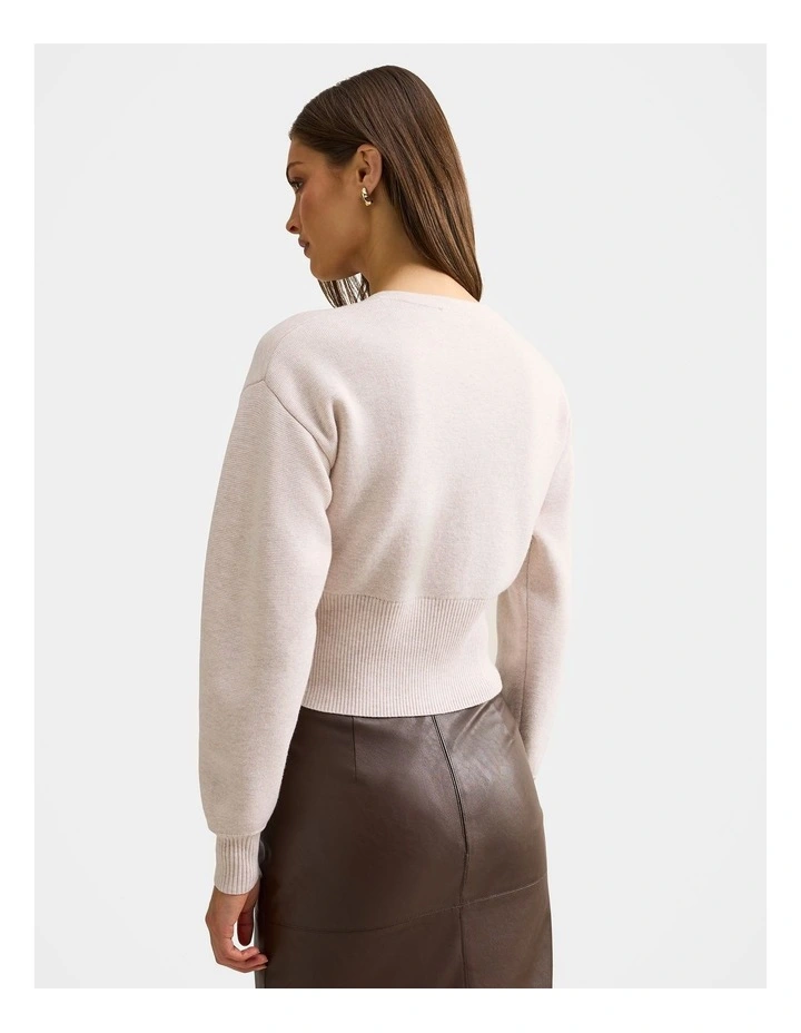 Lara Sculpted Cardigan in Cream image 2