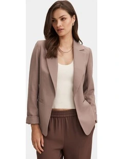 Dylan Boyfriend Blazer in Brown