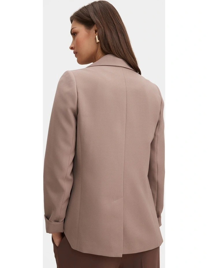 Dylan Boyfriend Blazer in Brown image 2