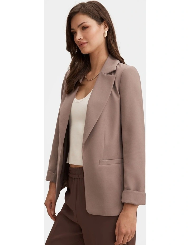 Dylan Boyfriend Blazer in Brown image 3