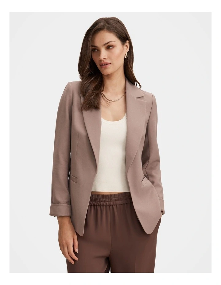 Dylan Boyfriend Blazer in Brown image 1