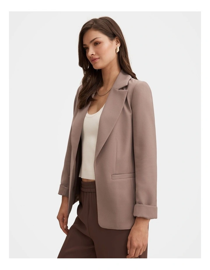 Dylan Boyfriend Blazer in Brown image 3
