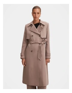 Delilah Soft Trench Coat in Brown
