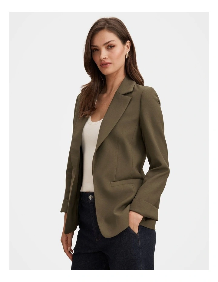 Dylan Boyfriend Blazer in Green image 3