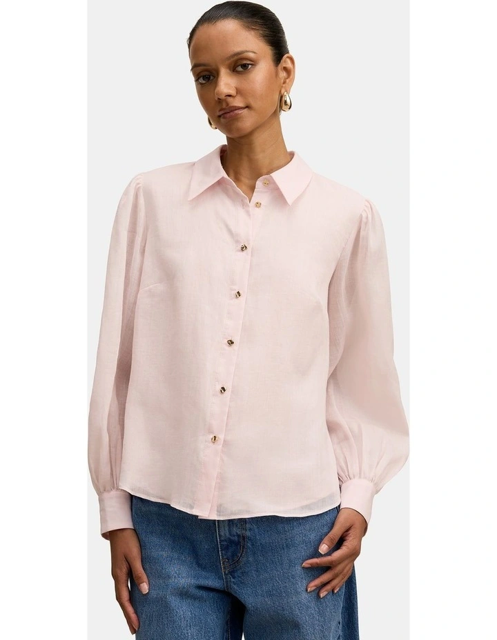 Davina Long Sleeves Blouse in Pink image 1