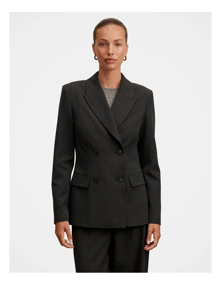 Samantha Waisted Suit Blazer in Black image 1