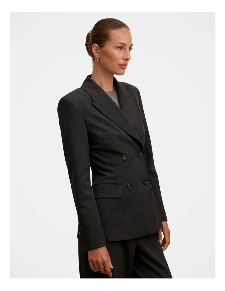 Samantha Waisted Suit Blazer in Black image 4