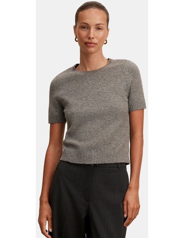 Lucy Knitted T-shirt in Grey image 1