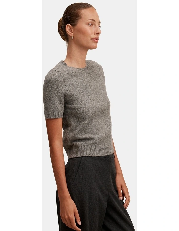 Lucy Knitted T-shirt in Grey image 3