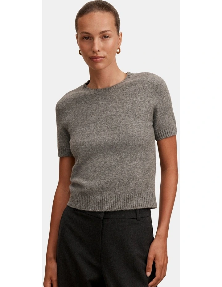 Lucy Knitted T-shirt in Grey image 4
