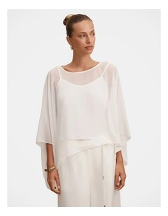 Gia Sheer Cape in White