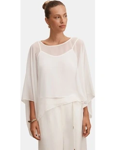 Gia Sheer Cape in White