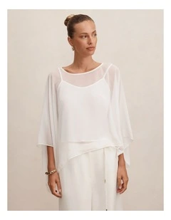 Gia Sheer Cape in White