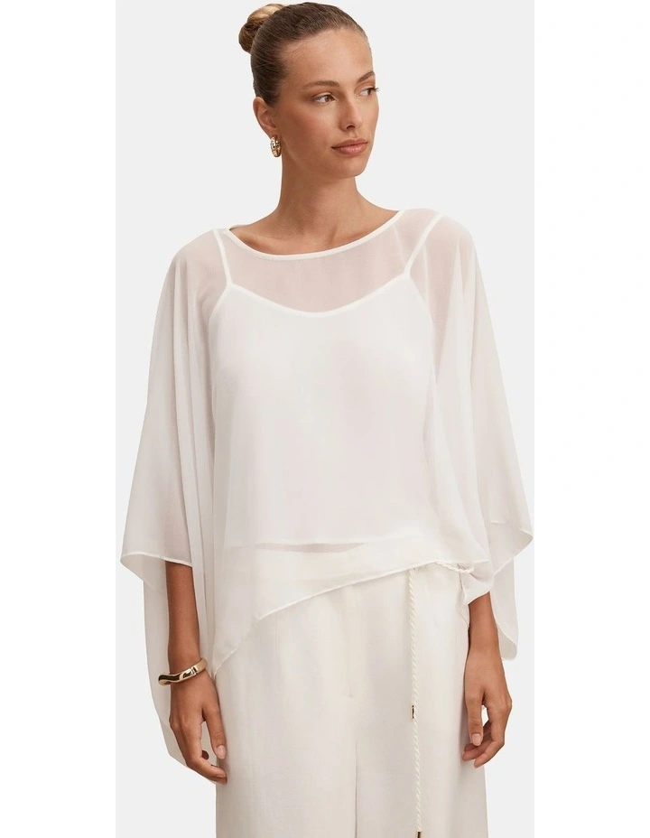 Gia Sheer Cape in White image 1