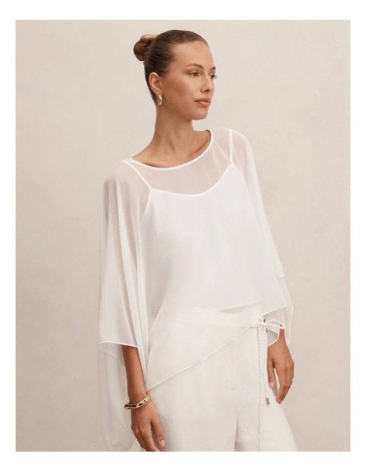 Gia Sheer Cape in White image 3