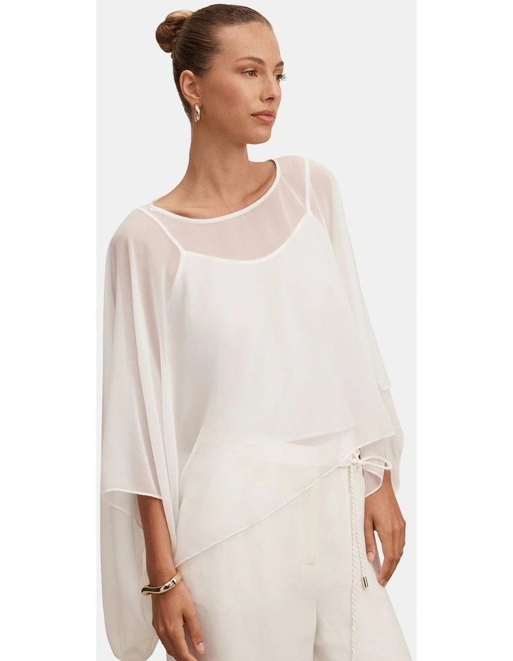 Gia Sheer Cape in White image 3