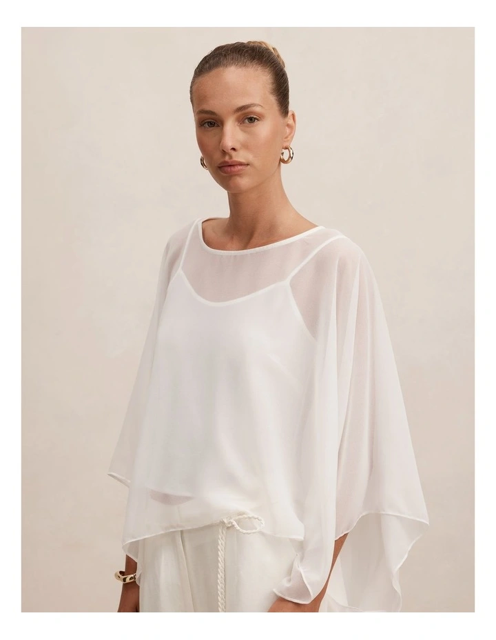 Gia Sheer Cape in White image 4