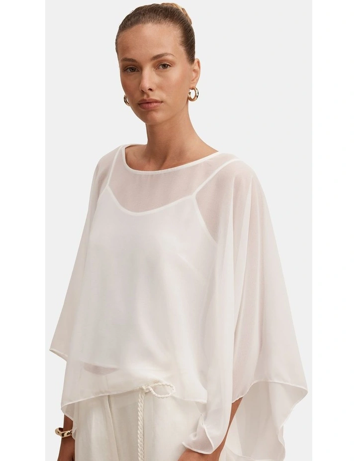 Gia Sheer Cape in White image 4