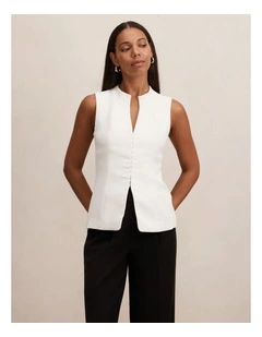 Gabi Tailored Top in White