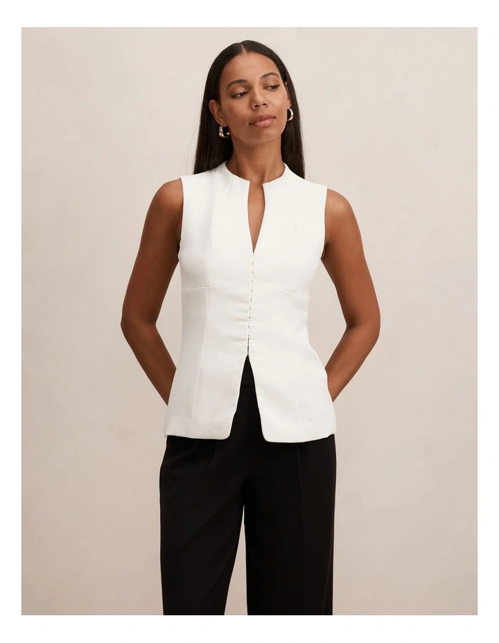 Gabi Tailored Top in White image 1