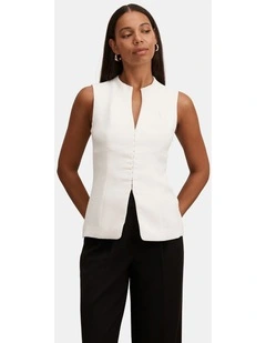 Gabi Tailored Top in White