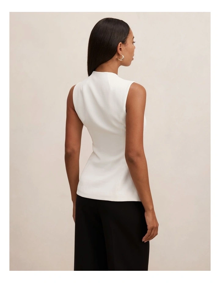 Gabi Tailored Top in White image 2