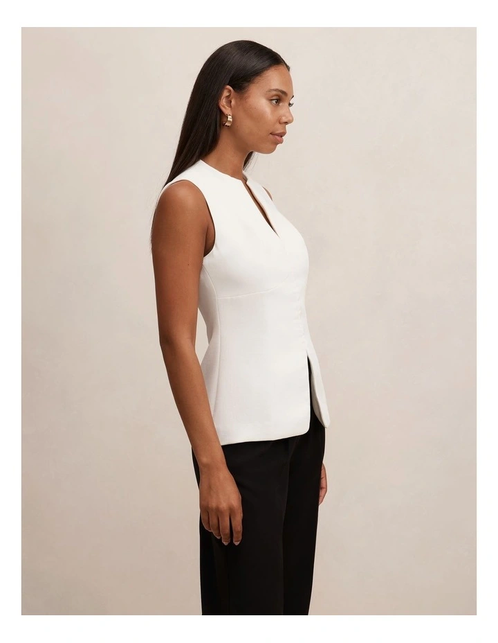 Gabi Tailored Top in White image 3