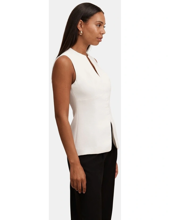 Gabi Tailored Top in White image 3