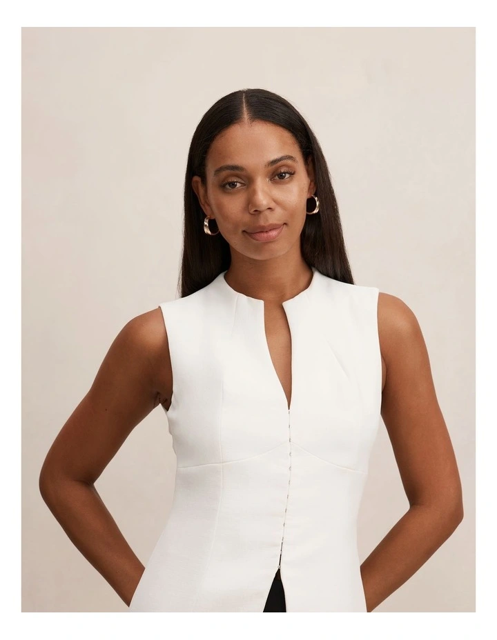 Gabi Tailored Top in White image 4