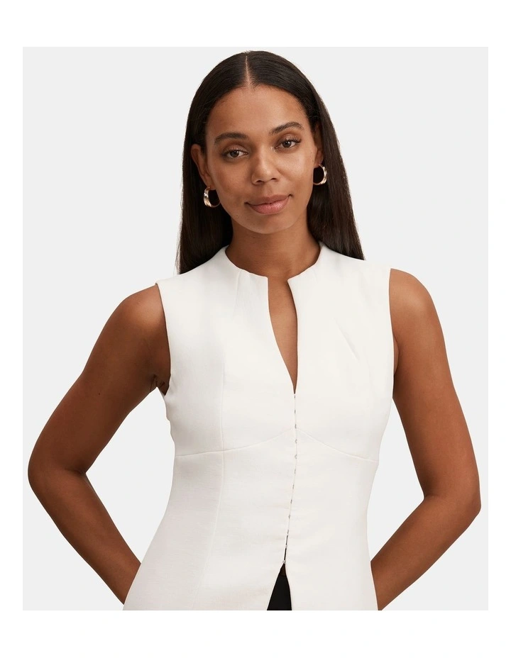 Gabi Tailored Top in White image 4
