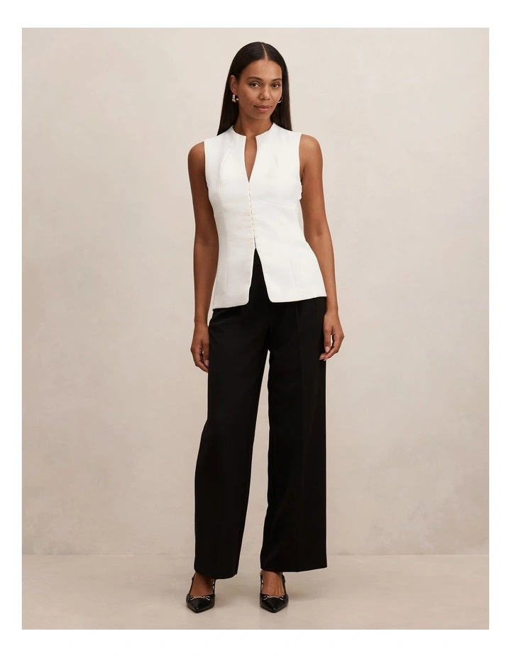 Gabi Tailored Top in White image 5