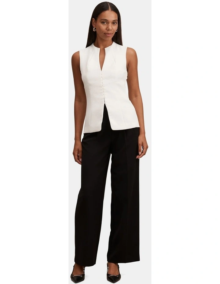 Gabi Tailored Top in White image 5