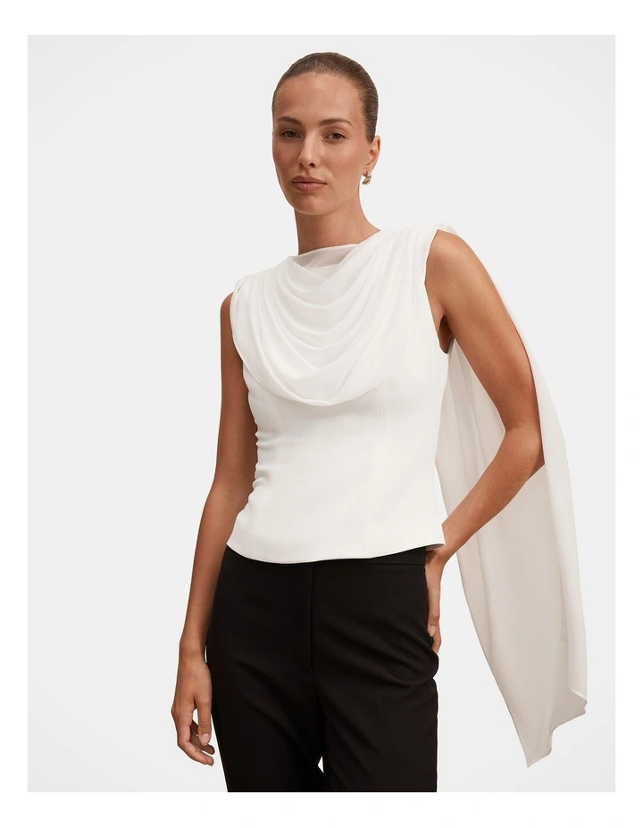 Dara Shawl Top in White image 1