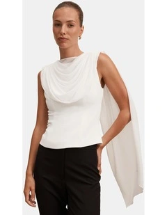 Dara Shawl Top in White