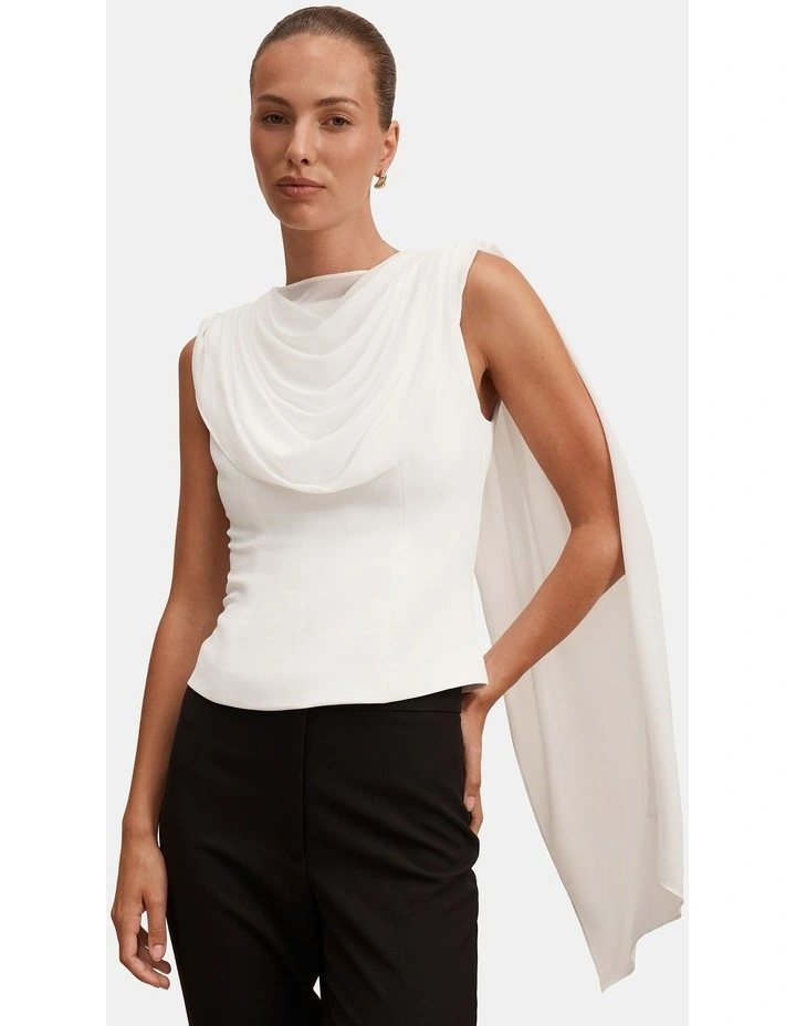 Dara Shawl Top in White image 1