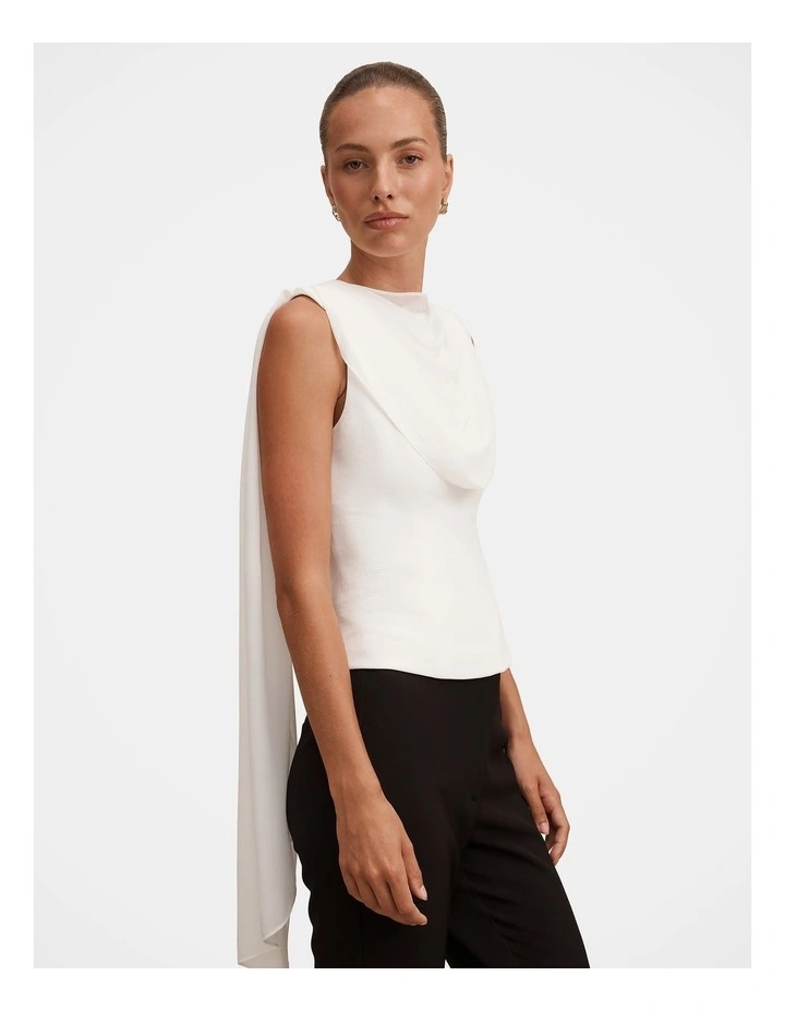 Dara Shawl Top in White image 3