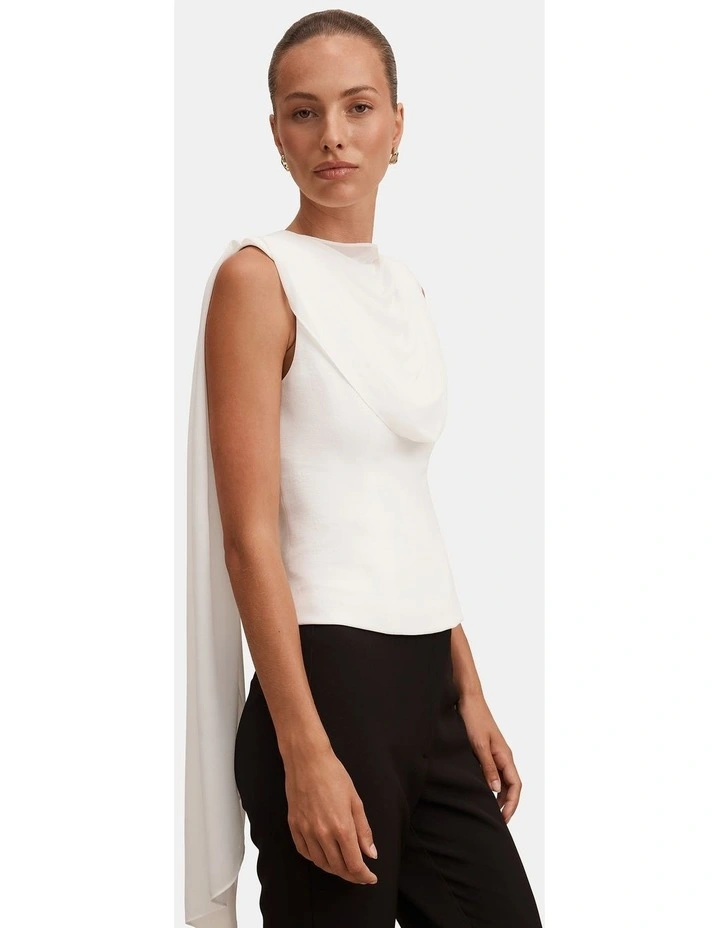 Dara Shawl Top in White image 3