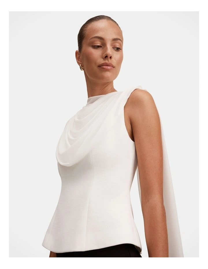 Dara Shawl Top in White image 4