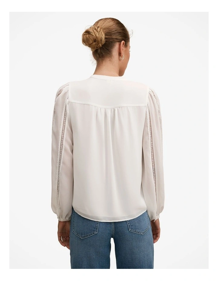 Alexis Lace Trim Blouse in White image 2