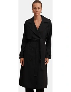 Cameron Soft Trench Coat in Black