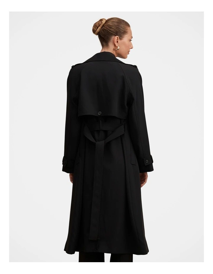 Cameron Soft Trench Coat in Black image 2
