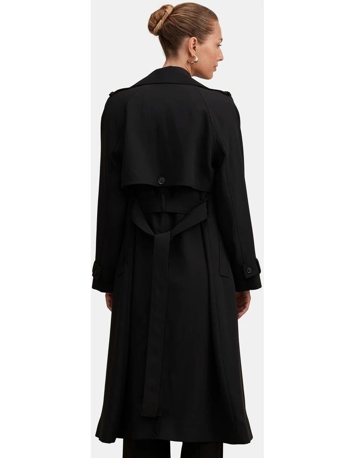 Cameron Soft Trench Coat in Black image 2