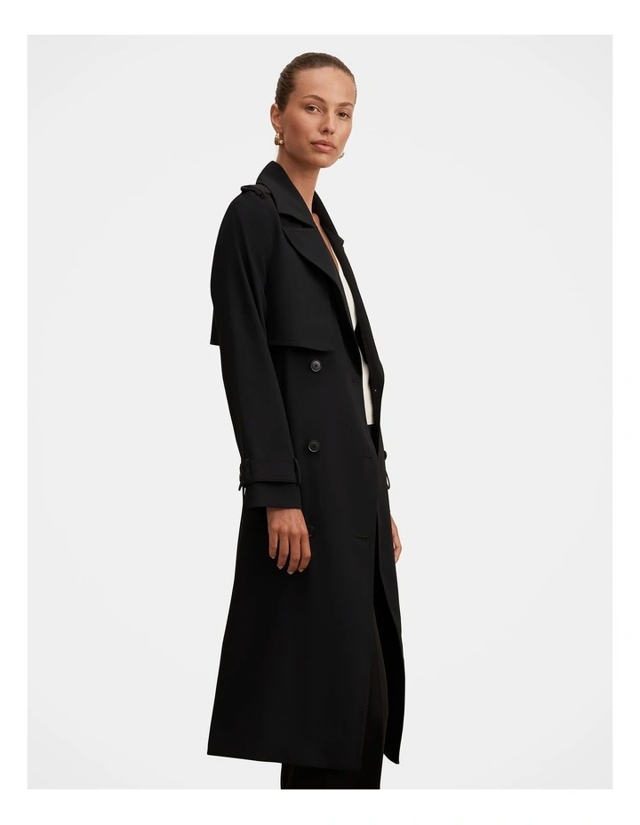Cameron Soft Trench Coat in Black image 3