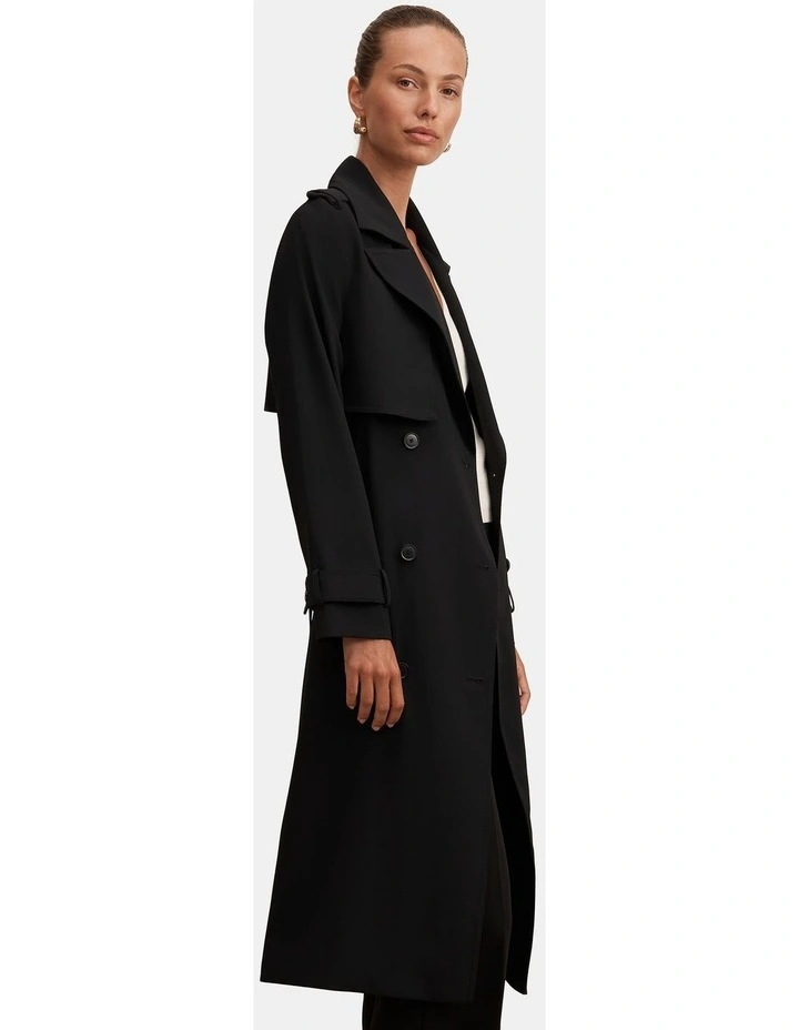 Cameron Soft Trench Coat in Black image 3